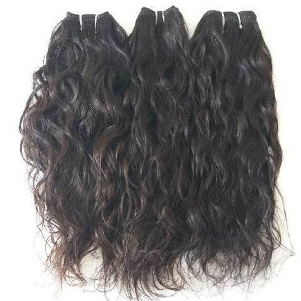 High Quality Human Hair Extensions 1B Natural Wave  24" inches